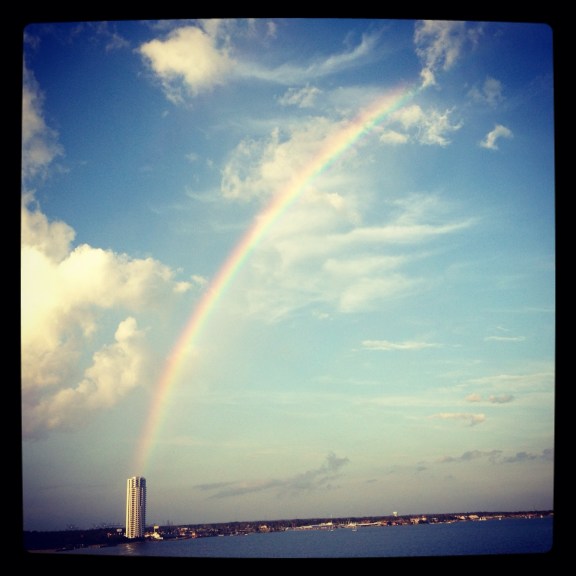 Rainbow over Clear Lake