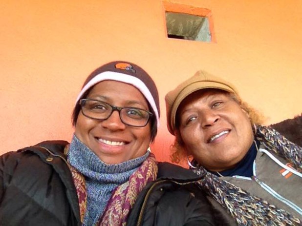 Hanging with my sister at Browns game.